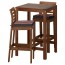 ЭПЛАРО Барный стол и 2 барных стула - Эпларо коричневая морилка/Экерон черный