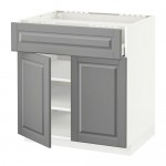 МЕТОД / МАКСИМЕРА Нплн шк д/врч пнл/ящ/плк/2дв - белый, Будбин серый, 80x60 см МЕТОД / МАКСИМЕРА Нплн шк д/врч пнл/ящ/плк/2дв - белый, Будбин серый, 80x60 см