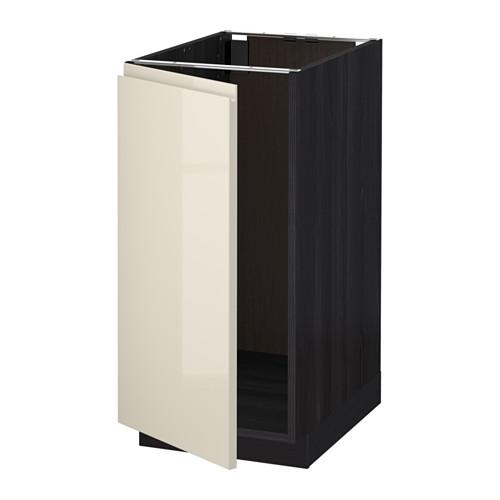 МЕТОД Наполный шкаф д/мойки/мусорн конт - под дерево черный, Воксторп глянцевый светло-бежевый МЕТОД Наполный шкаф д/мойки/мусорн конт - под дерево черный, Воксторп глянцевый светло-бежевый