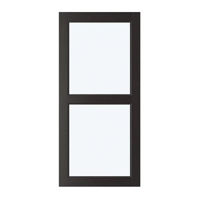 БЕСТО ВАССБО Стеклянная дверь - черно-коричневый, 60x128 см