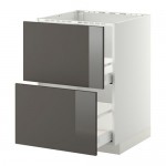 МЕТОД / МАКСИМЕРА Напольн шк п-мойку+2фрнт пнл/2 ящ - 60x60 см, Рингульт глянцевый серый, белый МЕТОД / МАКСИМЕРА Напольн шк п-мойку+2фрнт пнл/2 ящ - 60x60 см, Рингульт глянцевый серый, белый
