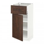 МЕТОД / МАКСИМЕРА Напольный шкаф с ящиком/дверью - белый, Эдсерум под дерево коричневый, 40x37 см МЕТОД / МАКСИМЕРА Напольный шкаф с ящиком/дверью - белый, Эдсерум под дерево коричневый, 40x37 см