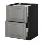 МЕТОД / ФОРВАРА Наполн шк 2 фрнт/3 средн ящ - под дерево черный, Будбин серый, 60x60 см МЕТОД / ФОРВАРА Наполн шк 2 фрнт/3 средн ящ - под дерево черный, Будбин серый, 60x60 см