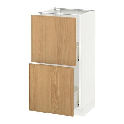 МЕТОД / ФОРВАРА Напольный шкаф с 2 ящиками - 40x37 см, Экестад дуб, белый МЕТОД / ФОРВАРА Напольный шкаф с 2 ящиками - 40x37 см, Экестад дуб, белый