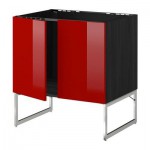 МЕТОД Напольн шкаф д раковины+2 двери - Рингульт глянцевый красный, МЕТОД Напольн шкаф д раковины+2 двери - Рингульт глянцевый красный,