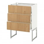 МЕТОД / ФОРВАРА Нплн шк 3 фрнт/3 средн ящика - 60x37x60 см, Экестад дуб, белый МЕТОД / ФОРВАРА Нплн шк 3 фрнт/3 средн ящика - 60x37x60 см, Экестад дуб, белый