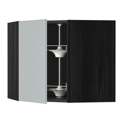 МЕТОД Угл нвсн шкф с вращающ секц - 68x60 см, Веддинге серый, под дерево черный МЕТОД Угл нвсн шкф с вращающ секц - 68x60 см, Веддинге серый, под дерево черный