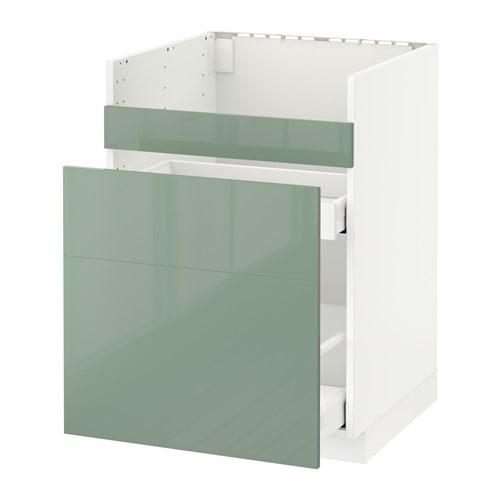 МЕТОД Напол шк д/мойки ХАВСЕН/3фасада/2ящ - белый, Калларп глянцевый светло-зеленый, 60x60 см МЕТОД Напол шк д/мойки ХАВСЕН/3фасада/2ящ - белый, Калларп глянцевый светло-зеленый, 60x60 см