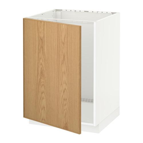 МЕТОД Напольный шкаф для раковины - белый, Экестад дуб МЕТОД Напольный шкаф для раковины - белый, Экестад дуб