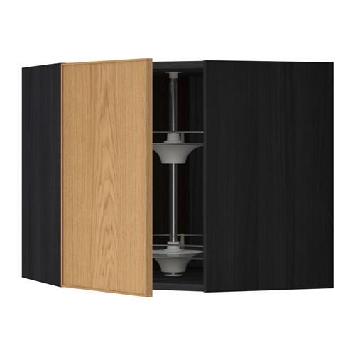 МЕТОД Угл нвсн шкф с вращающ секц - под дерево черный, Экестад дуб, 68x60 см МЕТОД Угл нвсн шкф с вращающ секц - под дерево черный, Экестад дуб, 68x60 см