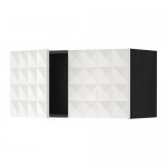 МЕТОД Навесной шкаф с 2 дверями - под дерево черный, Гэррестад белый