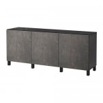 БЕСТО Комбинация для хранения с дверцами - черно-коричневый Кэлльвикен/темно-серый под бетон БЕСТО Комбинация для хранения с дверцами - черно-коричневый Кэлльвикен/темно-серый под бетон