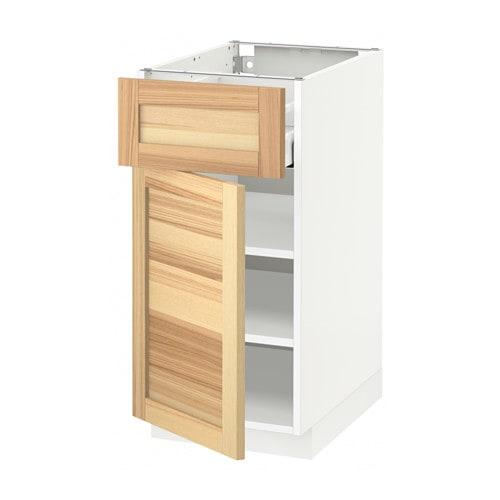МЕТОД / МАКСИМЕРА Напольный шкаф с ящиком/дверью - белый, Торхэмн естественный ясень, 40x60 см