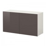 БЕСТО Стеллаж с дверьми - белый/Тофта глянцевый/серый БЕСТО Стеллаж с дверьми - белый/Тофта глянцевый/серый