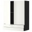 МЕТОД / МАКСИМЕРА Навесной шкаф/2дверцы/2ящика - под дерево черный, Хэггеби белый, 80x100 см
