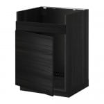METOD напольный шкаф для мойки ХАВСЕН черный/Тингсрид черный 60x61.6x88 cm