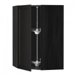 МЕТОД Угл нвсн шкф с вращающ секц - 68x100 см, Лаксарби черно-коричневый, под дерево черный