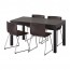 BERNHARD/BJURSTA стол и 4 стула коричнево-чёрный/Кават темно-коричневый