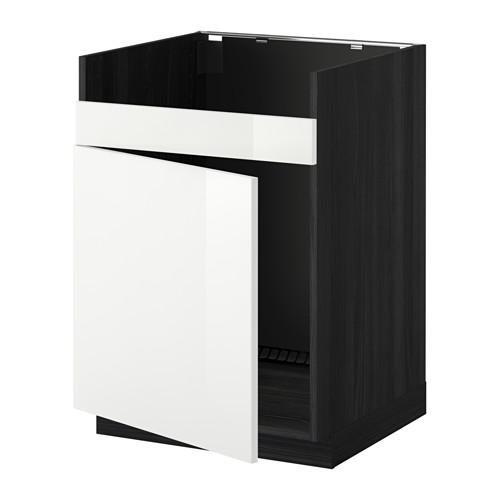 METOD нплн шкаф для одинарн мойки ДУМШЁ черный/Рингульт белый 60x60 см METOD нплн шкаф для одинарн мойки ДУМШЁ черный/Рингульт белый 60x60 см