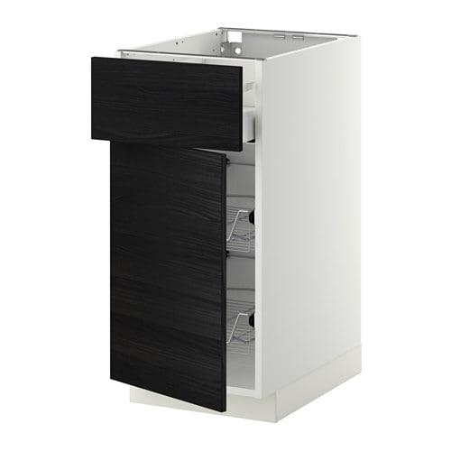 МЕТОД / МАКСИМЕРА Напольн шкаф с пров корз/ящ/дверью - белый, Тингсрид под дерево черный, 40x60 см МЕТОД / МАКСИМЕРА Напольн шкаф с пров корз/ящ/дверью - белый, Тингсрид под дерево черный, 40x60 см