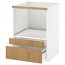 МЕТОД / МАКСИМЕРА Напольн шк д/комб СВЧ/ящики - белый, Экестад дуб
