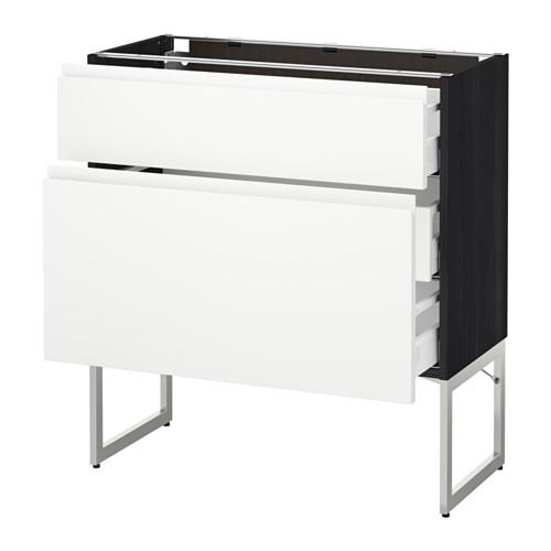 МЕТОД / МАКСИМЕРА Наполн шк 2 фрнт/3 средн ящ - под дерево черный, Воксторп белый, 80x37x60 см МЕТОД / МАКСИМЕРА Наполн шк 2 фрнт/3 средн ящ - под дерево черный, Воксторп белый, 80x37x60 см