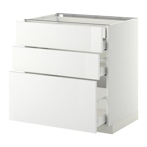 МЕТОД / МАКСИМЕРА Нплн шк 3 фрнт/2нзк/1срд/1вс ящ - белый, Рингульт глянцевый белый, 80x60 см