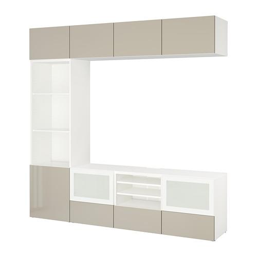 BESTÅ шкаф для ТВ, комбин/стеклян дверцы