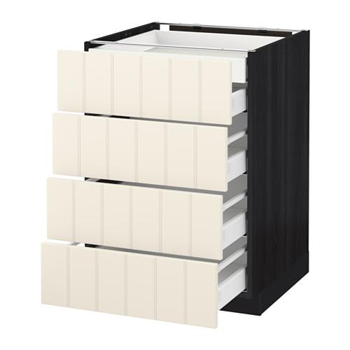 МЕТОД / МАКСИМЕРА Нплн шк 4фрнт/2нзк/3срд ящ - под дерево черный, Хитарп белый с оттенком, 60x60 см МЕТОД / МАКСИМЕРА Нплн шк 4фрнт/2нзк/3срд ящ - под дерево черный, Хитарп белый с оттенком, 60x60 см