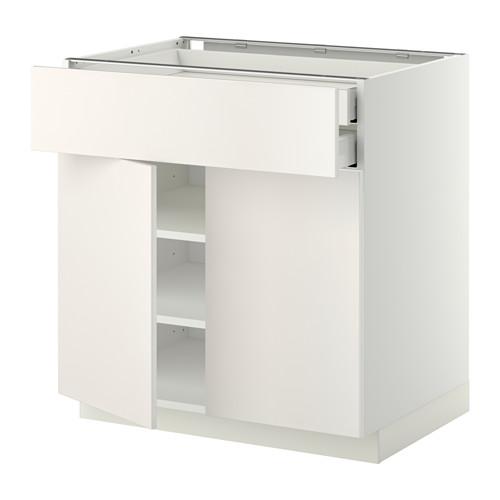МЕТОД / МАКСИМЕРА Напольный шкаф/2дверцы/2ящика - белый, Веддинге белый МЕТОД / МАКСИМЕРА Напольный шкаф/2дверцы/2ящика - белый, Веддинге белый