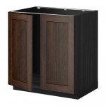 МЕТОД Напольн шкаф д раковины+2 двери - под дерево черный, Эдсерум под дерево коричневый МЕТОД Напольн шкаф д раковины+2 двери - под дерево черный, Эдсерум под дерево коричневый