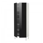 ФАКТУМ Высокий шкаф с ящиками/полками - Абстракт черный, 80x211x37 см ФАКТУМ Высокий шкаф с ящиками/полками - Абстракт черный, 80x211x37 см
