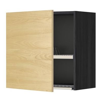 МЕТОД Шкаф навесной с сушкой - 60x60 см, Тингсрид под березу, под дерево черный МЕТОД Шкаф навесной с сушкой - 60x60 см, Тингсрид под березу, под дерево черный
