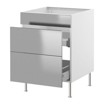 ФАКТУМ Напол шк п/мйк с 2 ящ/2 фрнт пнл - Рубрик нержавеющ сталь, 80 см ФАКТУМ Напол шк п/мйк с 2 ящ/2 фрнт пнл - Рубрик нержавеющ сталь, 80 см