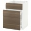 МЕТОД / МАКСИМЕРА Напольн шк п-мойку+3фрнт пнл/2ящ - белый, Воксторп под грецкий орех, 60x60 см