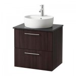 ГОДМОРГОН/АЛДЕРН / ТОРНВИКЕН Шкаф п-раковину/столешн45/раковина - черный под камень, черно-коричневый