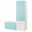 СТУВА / ФРИТИДС Гардероб и скамья с ящиком - белый/голубой