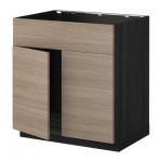 МЕТОД Напольн шкаф п-мойку 2 двр/фрн пнл - Брокхульт под грецкий орех светло-серый, под дерево черный МЕТОД Напольн шкаф п-мойку 2 двр/фрн пнл - Брокхульт под грецкий орех светло-серый, под дерево черный