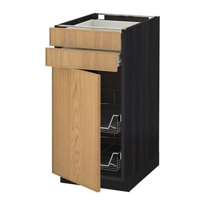 МЕТОД / ФОРВАРА Напольн шкаф/дверца/2ящ/првл крзн - 40x60 см, Экестад дуб, под дерево черный МЕТОД / ФОРВАРА Напольн шкаф/дверца/2ящ/првл крзн - 40x60 см, Экестад дуб, под дерево черный
