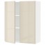МЕТОД Навесной шкаф с полками/2дверцы - белый, Воксторп глянцевый светло-бежевый, 80x100 см