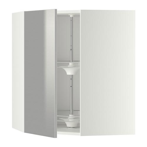 МЕТОД Угл нвсн шкф с вращающ секц - белый, Гревста нержавеющ сталь, 68x80 см МЕТОД Угл нвсн шкф с вращающ секц - белый, Гревста нержавеющ сталь, 68x80 см