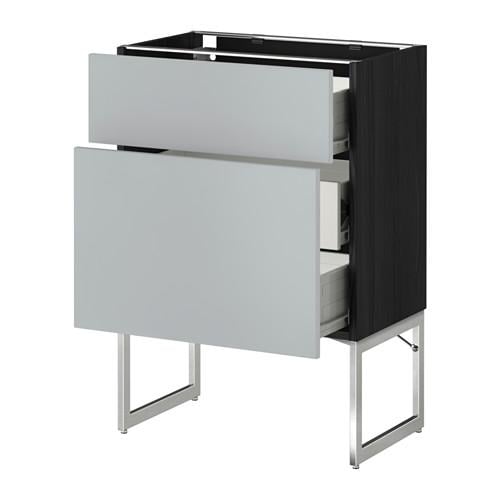 МЕТОД / ФОРВАРА Наполн шк 2 фрнт/3 средн ящ - 60x37x60 см, Веддинге серый, под дерево черный МЕТОД / ФОРВАРА Наполн шк 2 фрнт/3 средн ящ - 60x37x60 см, Веддинге серый, под дерево черный