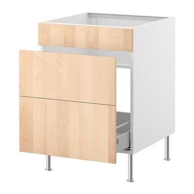 ФАКТУМ Наполный шкаф д/мойки/мусорн конт - Нексус березовый шпон, 60 см
