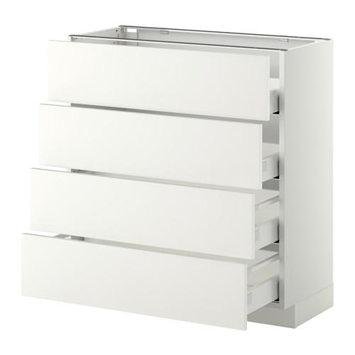 METOD напольн шкаф 4 фронт панели/4 ящика цвет алюминия