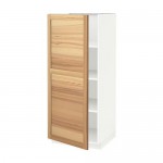 МЕТОД Высок шкаф с полками - белый, Торхэмн естественный ясень МЕТОД Высок шкаф с полками - белый, Торхэмн естественный ясень