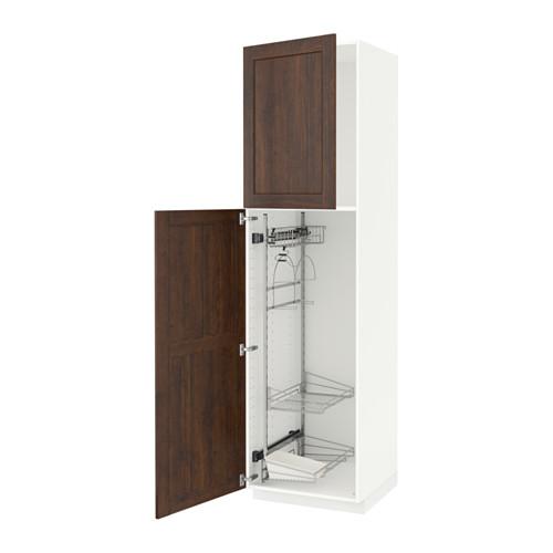 МЕТОД Выс шк с отд д/акс д/убрк - белый, Эдсерум под дерево коричневый, 60x60x220 см МЕТОД Выс шк с отд д/акс д/убрк - белый, Эдсерум под дерево коричневый, 60x60x220 см