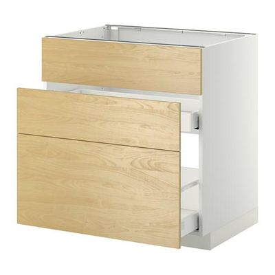 МЕТОД / МАКСИМЕРА Напольн шк п-мойку+3фрнт пнл/2ящ - 80x60 см, Тингсрид под березу, белый МЕТОД / МАКСИМЕРА Напольн шк п-мойку+3фрнт пнл/2ящ - 80x60 см, Тингсрид под березу, белый