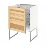 МЕТОД Напольный шкаф с проволочн ящиками - белый, Торхэмн естественный ясень, 60x60x60 см