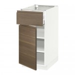 МЕТОД / МАКСИМЕРА Напольный шкаф с ящиком/дверью - белый, Воксторп под грецкий орех, 40x60 см МЕТОД / МАКСИМЕРА Напольный шкаф с ящиком/дверью - белый, Воксторп под грецкий орех, 40x60 см