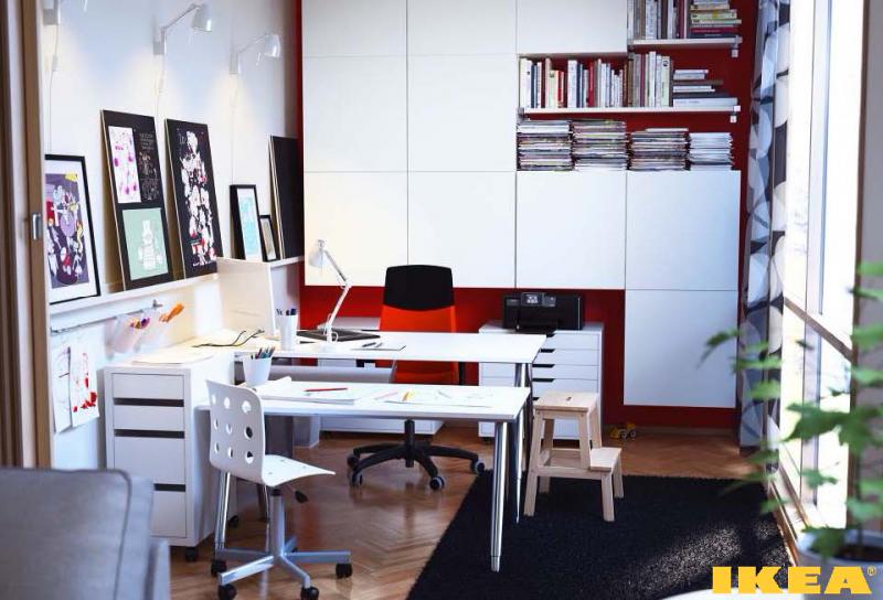 Интерьер рабочего кабинета ИКЕА